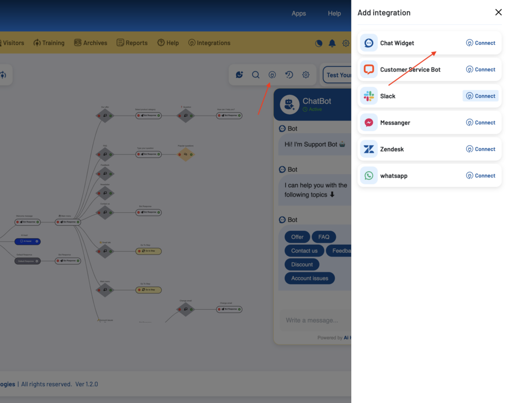 Install ChatBot using Chat Widget – AI Harness