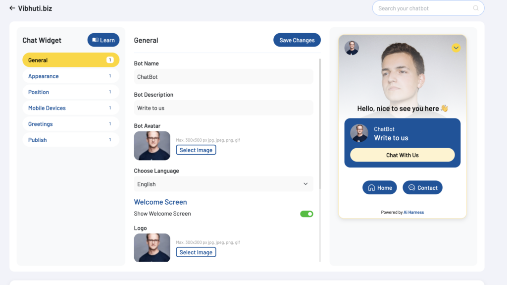 Install ChatBot using Chat Widget – AI Harness